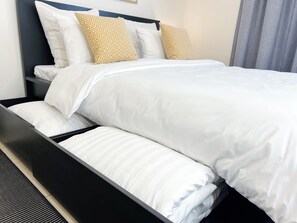 1 bedroom, iron/ironing board, travel crib, free WiFi