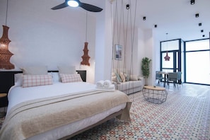 1 غرفة نوم وواي فاي وملاءات أسرّة