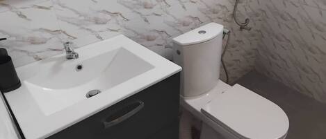 Towels, soap, toilet paper