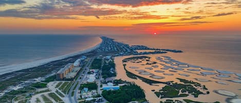 在海滩