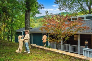 Property grounds - Warm & Welcoming 4BR Cabin w/ Hot Tub, River View & Big Mountain Decks (Burnsville)