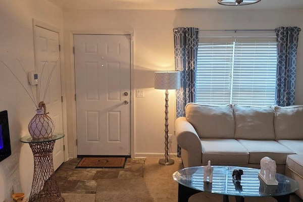 Smart TV, chimenea, monitor de computadora, impresora