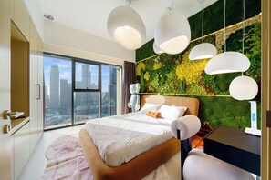 2 bedrooms, desk, iron/ironing board, WiFi - Luxury 2BR with Burj Khalifa & Fountain Views | VR, PS5, Pool, Gym,Free Parking (Downtown Dubai)