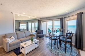Smart TV, books - Beachfront Balcony Condo with Jetted Tub (Traverse City)
