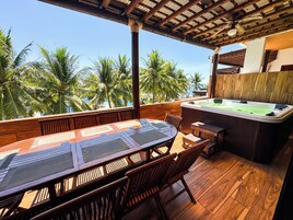 Panoramic Apartment, Balcony, Partial Ocean View | Terrace/patio