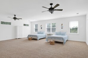 4 bedrooms, desk, iron/ironing board, travel crib