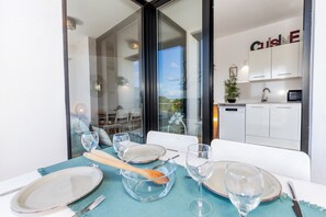 Dining - Apartment 'Sa Perdiu 14' near the beach with shared pool, a/c, private terrace and Wi-Fi (Ciutadella de Menorca)