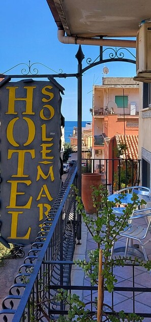 Balcony - Sole Mare Giardini Naxos Room 'Girasole' with Balcony, Wi-Fi and Air Conditioning (Giardini Naxos)