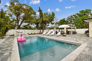 Outdoor pool, a heated pool