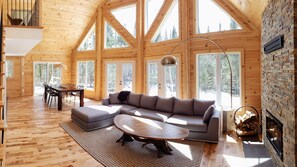 Smart TV, fireplace, table tennis, books