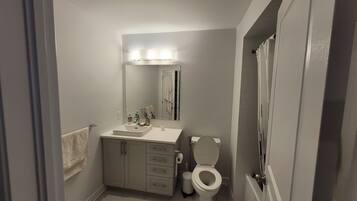 Bidet, toallas, jabón, papel higiénico