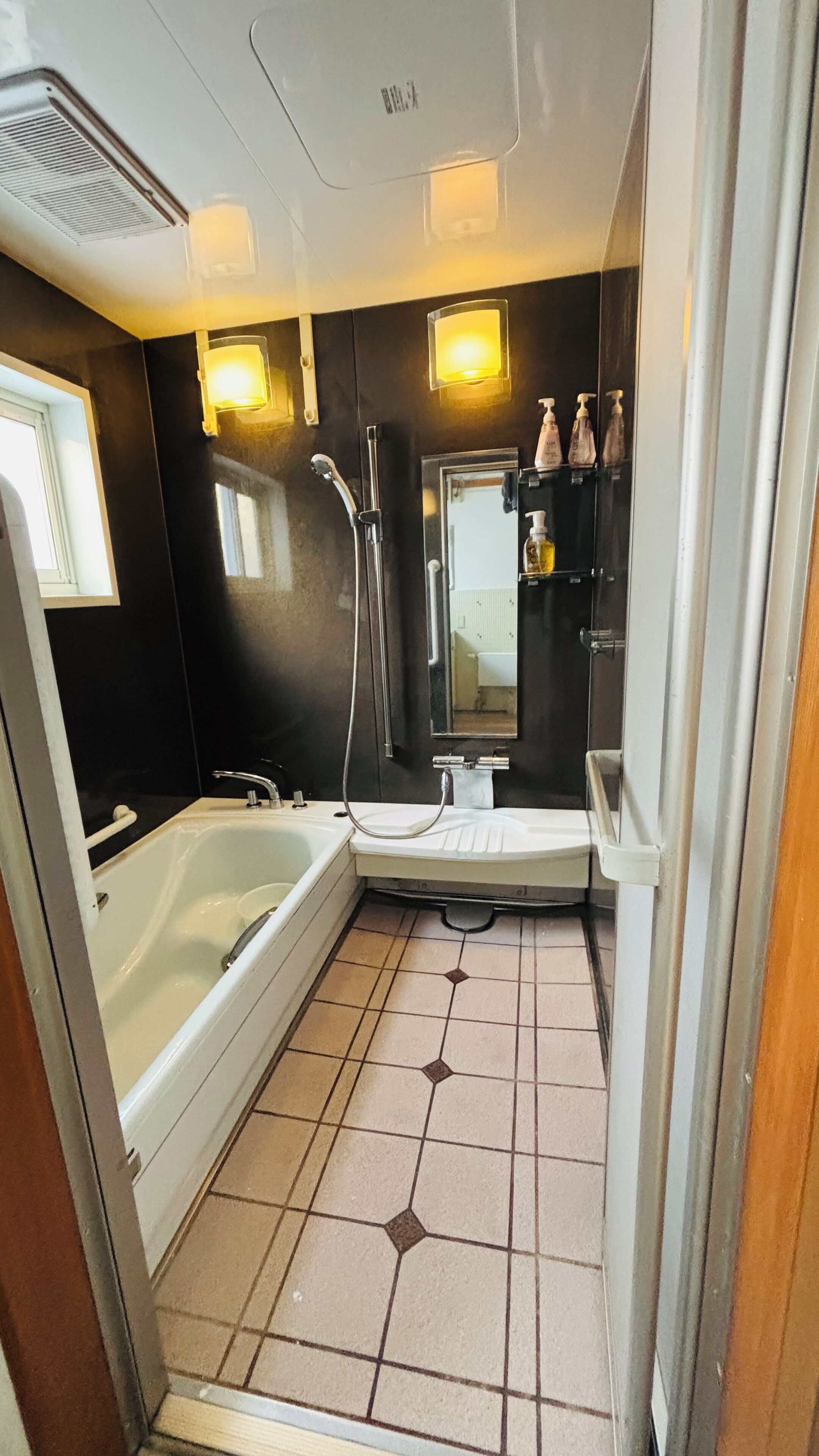 Hair dryer, bidet, towels, soap
