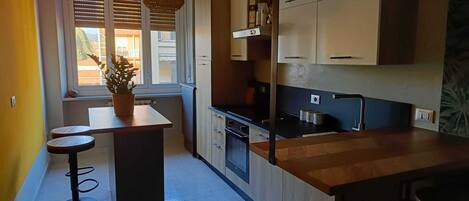 Kühlschrank, Mikrowelle, Ofen, Herdplatte