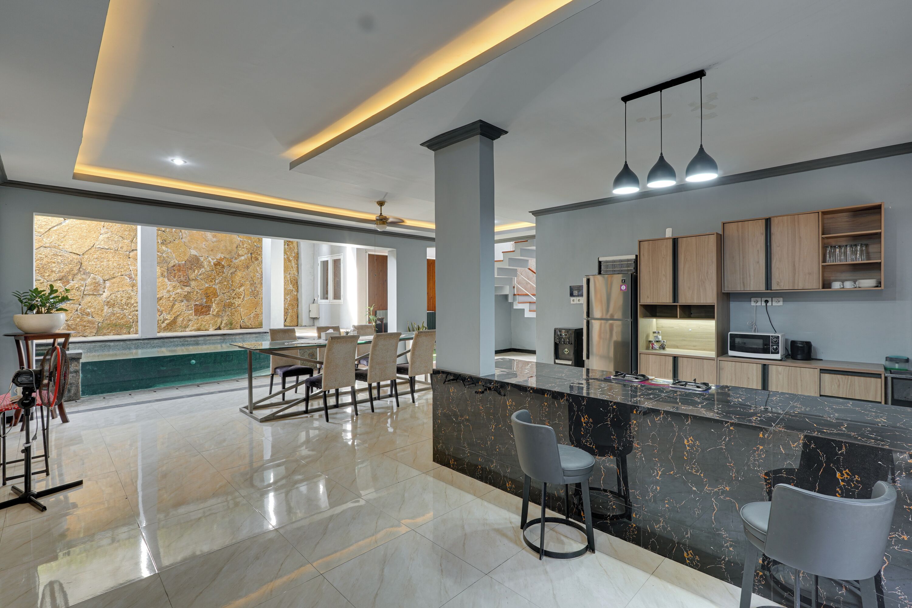 Villa, Patio, Pool View | Private kitchen | Dining tables