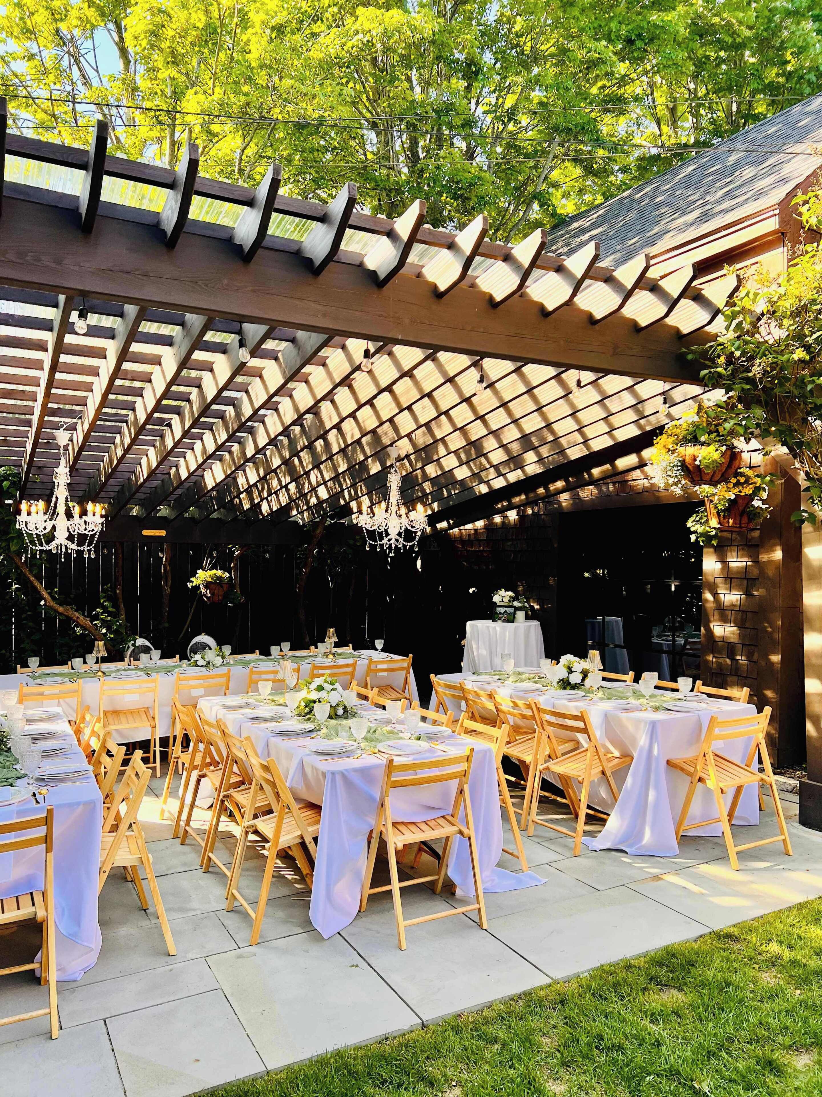 Outdoor banquet area