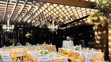 Outdoor banquet area