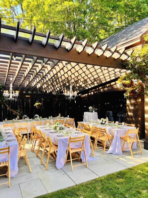Outdoor banquet area