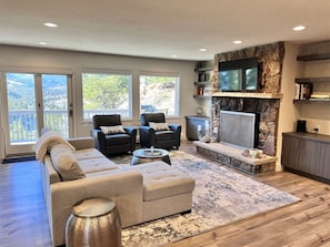 TV, fireplace, video games