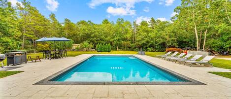 Piscine extérieure, piscine chauffée