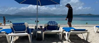 Puerto Rico, Tropical Beachfront Condo, Balcony with Ocean View, Pool, WiFi, AC