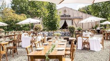 Outdoor banquet area