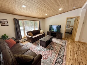 Smart TV, foosball, table tennis, books