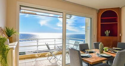 Appart vue mer splendide et plage proche de Monaco