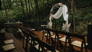 Outdoor banquet area