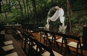 Outdoor banquet area