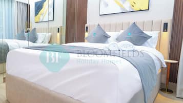 1 chambre, coffre-fort, fer et planche à repasser