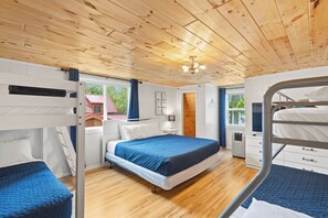 4 bedrooms, iron/ironing board, travel cot, WiFi