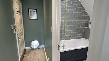 Eco-friendly toiletries, hair dryer, towels, soap