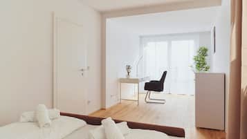 2 slaapkamers, een strijkplank/strijkijzer, wifi, beddengoed