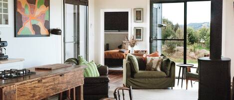 Smart TV, fireplace
