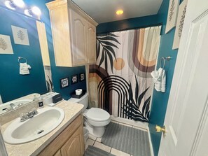 ヘアドライヤー、タオル、石鹸、トイレットペーパー