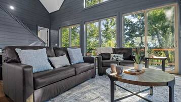 Smart TV, fireplace, video games, books