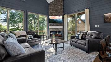Smart TV, fireplace, video games, books