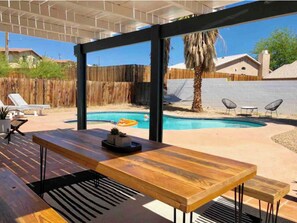Outdoor pool, a heated pool