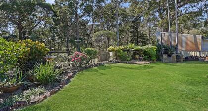Original house, large gardens in bush setting