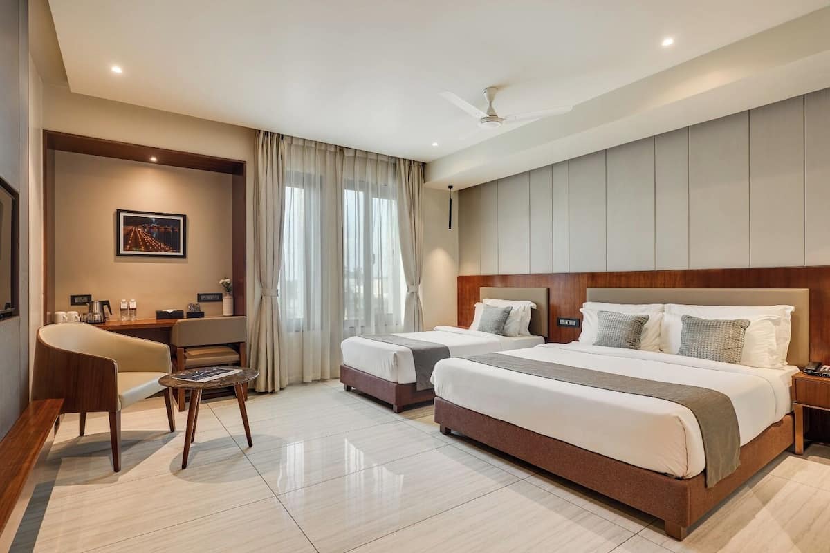 Family Room, City View | 1 bedroom, desk, soundproofing, free WiFi