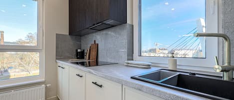 Fridge, oven, stovetop, dishwasher