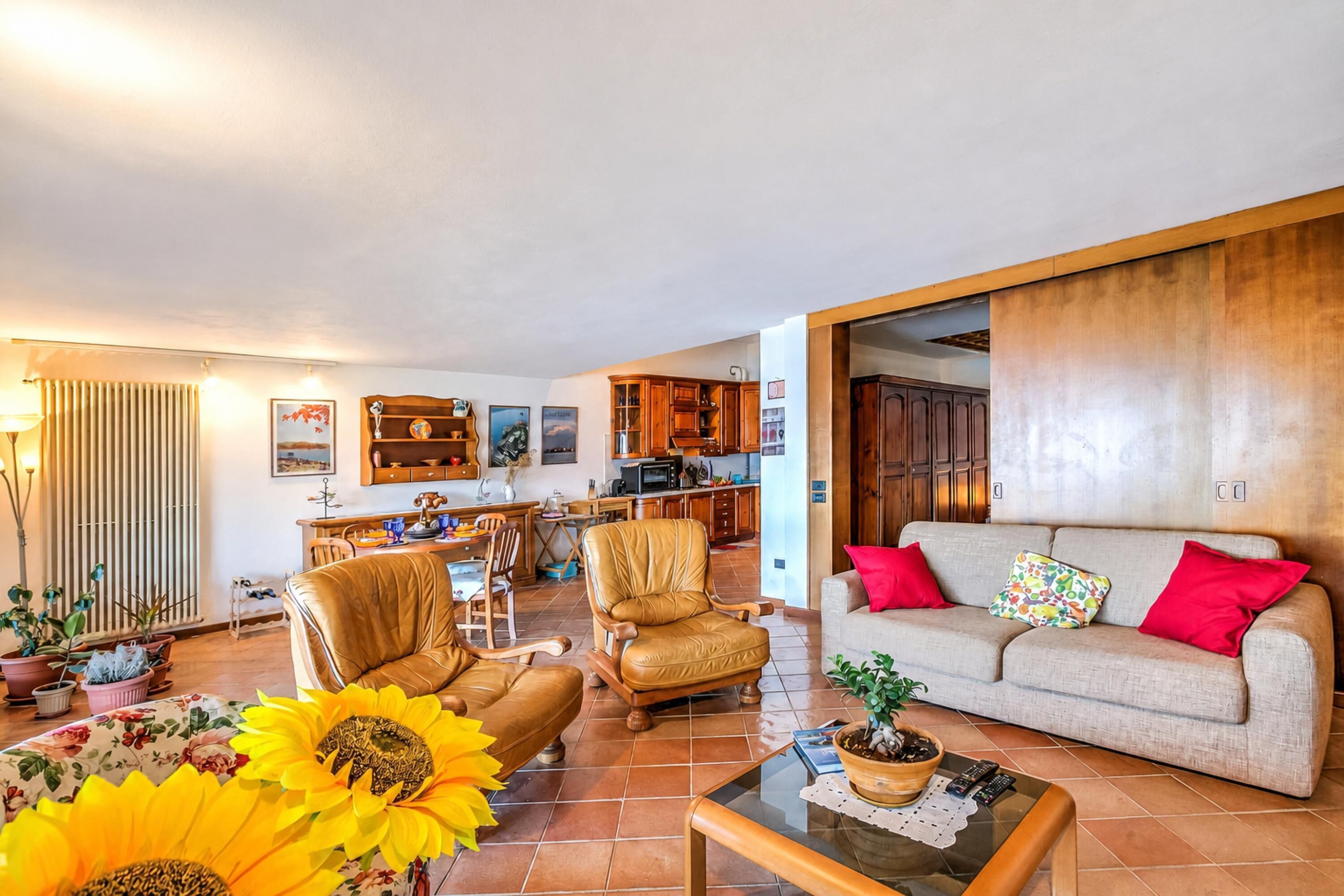 Family Apartment, 1 Bedroom, Terrace, Mountainside (Isola Bella: Lake Maggiore view) | Living area | Flat-screen TV