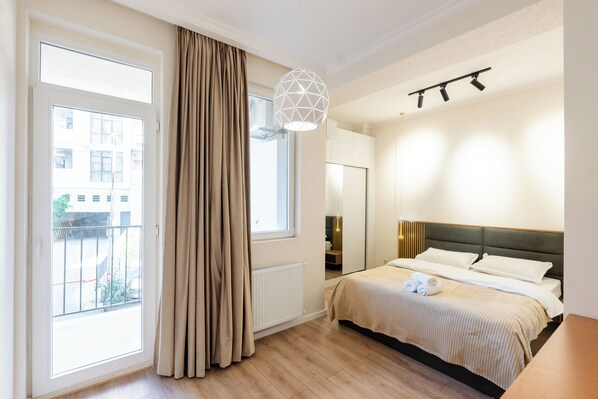 Deluxe Apartment, Balcony, City View | 2 bedrooms, blackout curtains, iron/ironing board, free WiFi - The Vake Nest- Modern 2Bedroom Apartment (Tbilisi)