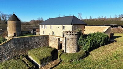 Tastefully renovated outbuilding at Château de Remehan