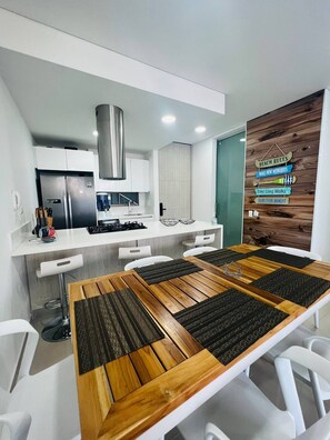 Apartment, 3 Bedrooms, Terrace, Garden View | Private kitchen - Luxury Apartment, Samaria Beach Club P23 (Santa Marta)