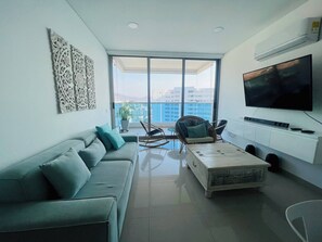 Apartment, 3 Bedrooms, Terrace, Garden View | Living room - Luxury Apartment, Samaria Beach Club P23 (Santa Marta)