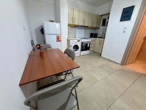 Apartment | Private kitchen | Fridge, oven, stovetop, coffee/tea maker - Cozy Apartment in Agios Loukas (Athens)