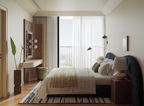1 habitación, decoración personalizada, muebles diferentes y escritorio