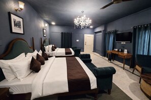 Family Quadruple Room | Egyptian cotton sheets, premium bedding, minibar, desk - Victoria Mansion - A Signature Collection by HST Hotels (Udaipur)