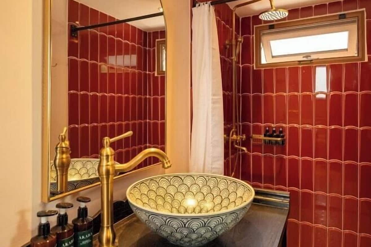 Bathroom | Hair dryer, slippers, towels, soap